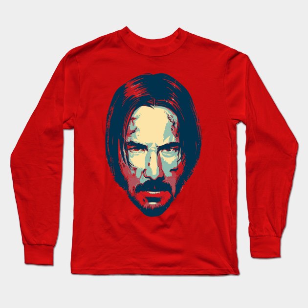 Keanu Reeves Vintage Head Long Sleeve T-Shirt by willitone